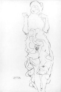 Desnudo de pie con brazos levantados, c.1917/18 de Gustav Klimt