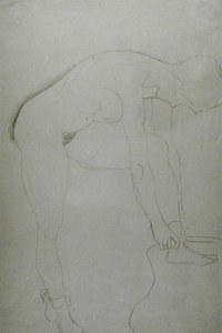 Desnudo de pie con piernas levantadas, c.1907 de Gustav Klimt