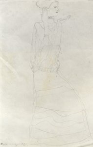 Mujer de Pie con Manos Levantadas de Gustav Klimt