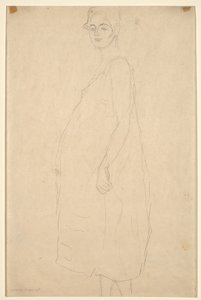 Estudio de una mujer embarazada vestida, c.1915-16 (lápiz sobre papel simili Japan)