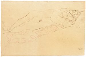 Dos desnudos reclinados, c.1913 de Gustav Klimt