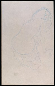 Mujer inclinada a la derecha con cabello largo, c.1910-11