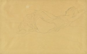 mujer, acostado, en, ella, espalda, parcialmente, dressed