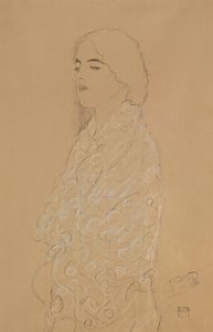 Mujer con un Chal Blanco de Gustav Klimt