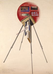 Proyecto para una construcción para el quinto aniversario de la Revolución de Octubre, 1922 de Gustav Klutsis