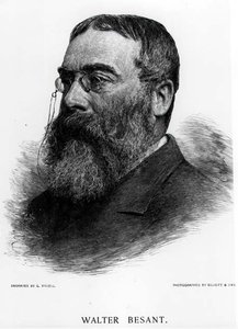 Sir Walter Besant (1836-1901) grabado por Gustav Kruell (1843-1907) de una fotografía de Elliot & Fry de Gustav Kruell