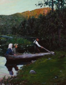 Un domingo por la tarde junto al lago. de Gustav Wentzel