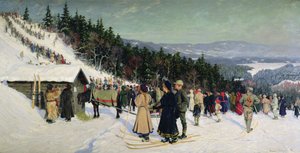 Competición de esquí en Fjelkenhill de Gustav Wentzel