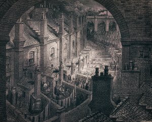 Terrazas de los barrios bajos, de Gustave Doré de Gustave (after) Dore