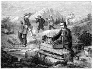 Mineros chinos, California, siglo XIX