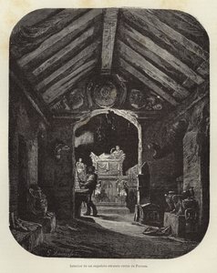 Interior de una tumba etrusca cerca de Perugia de Gustave Bauernfeind
