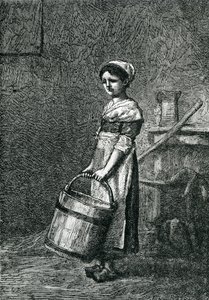 Cosette llevando un cubo, ilustración de 