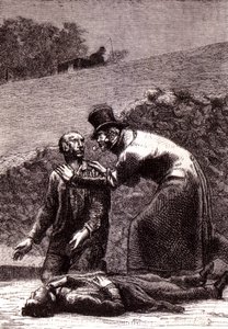 Javert reconoce a Valjean - en “Los Miserables” por Victor Hugo, ilustrado por Brion, ed. Hetzel y Lacroix de Gustave Brion