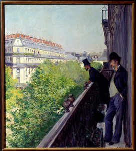 Un balcón parisino en 1880 de Gustave Caillebotte