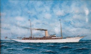 Barco fondeado en el Sena de Gustave Caillebotte