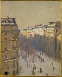 Boulevard Haussmann, efecto de nieve de Gustave Caillebotte