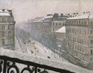 Boulevard Haussmann en la nieve, 1879 o 1881 de Gustave Caillebotte