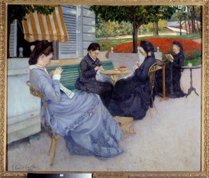 Retratos campestres (mujeres cosiendo) de Gustave Caillebotte