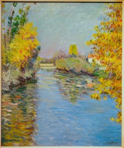 El pequeño brazo del Sena, efecto de otoño de Gustave Caillebotte