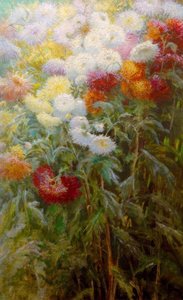 Macizo de crisantemos, jardín del Petit Gennevilliers de Gustave Caillebotte