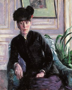 Retrato de una joven en un interior (Portrait de Mme H), c.1877 (óleo sobre lienzo) de Gustave Caillebotte
