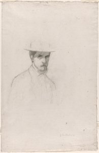 Autorretrato con sombrero de Gustave Caillebotte