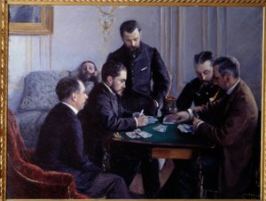 La partida de besigue de Gustave Caillebotte