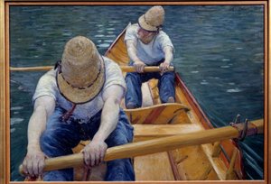 Los remeros en el Yerres de Gustave Caillebotte