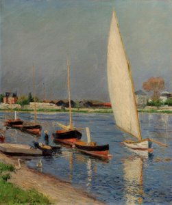 Veleros en el Sena en Argenteuil de Gustave Caillebotte
