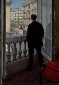 Joven en su ventana de Gustave Caillebotte