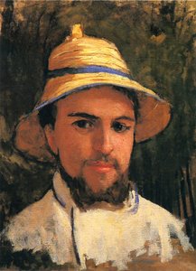 autorretrato con sombrero de paja de Gustave Caillebotte