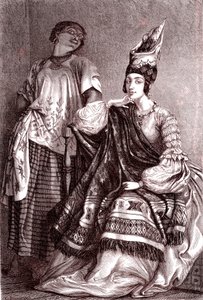 Signare , las mujeres africanas mulato-francesas en la ciudad de Saint Louis, Senegal. 1861 (grabado) de Gustave Clarence Rodolphe Boulanger