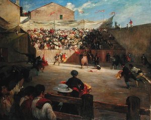 Pelea de entrenamiento en Vizcaya, 1888 de Gustave Colin