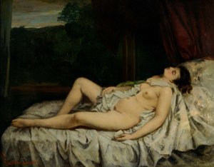 Dormir desnudo de Gustave Courbet