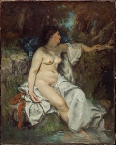 Bañista durmiendo junto a un arroyo de Gustave Courbet
