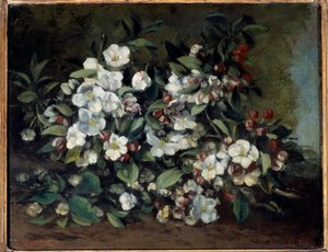 Flores de cerezo o ramas de manzano en flor de Gustave Courbet