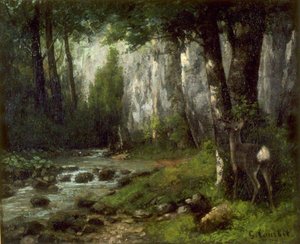 Courbet - Ciervo en el bosque, hacia 1839-1877 de Gustave Courbet