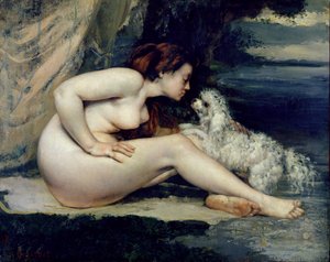 Desnudo Femenino con un Perro (Retrato de Leotine Renaude) 1861-62