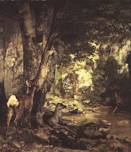 La entrega de los ciervos (detalle) de Gustave Courbet