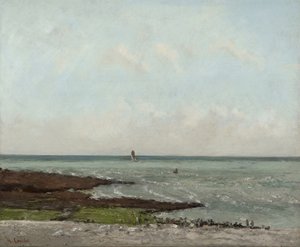 Lavanderas en marea baja, Étretat, 1866 o 1869 de Gustave Courbet