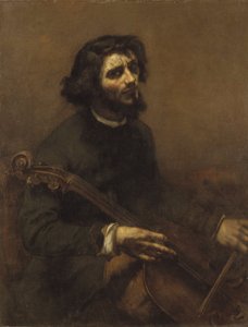 El violonchelista (autorretrato) de Gustave Courbet