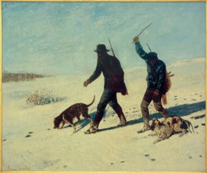 Los cazadores furtivos en la nieve de Gustave Courbet