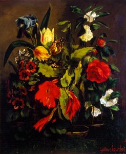 Naturaleza muerta de flores, 1863 de Gustave Courbet