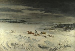 La diligencia en la nieve, 1860