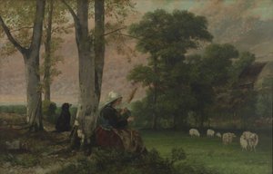 La pastora (La hilandera bretona) de Gustave Courbet