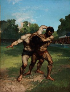 Los luchadores de Gustave Courbet