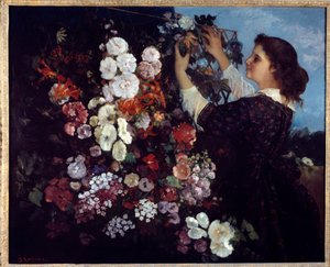 La mujer con flores o la celosía de Gustave Courbet