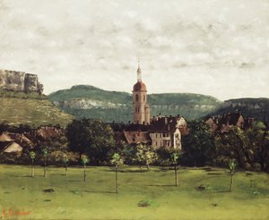 Vista de Ornans y su campanario, c.1858 de Gustave Courbet