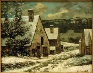 Pueblo bajo la nieve de Gustave Courbet