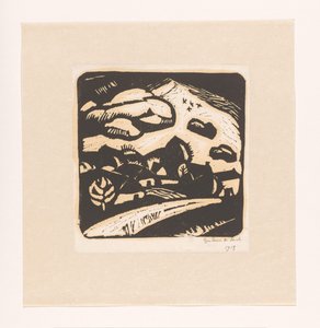 Paisaje con casas, carretera y montaña de Gustave De Smet (signed by artist)
